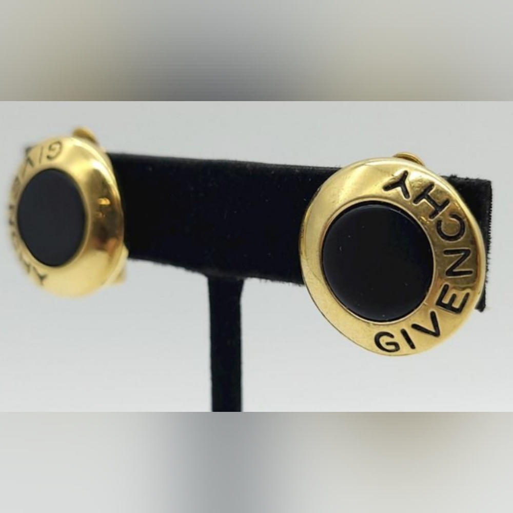 🌟🌟GIVENCHY🌟🌟 Black & Gold-Tone Clip-On Earrings